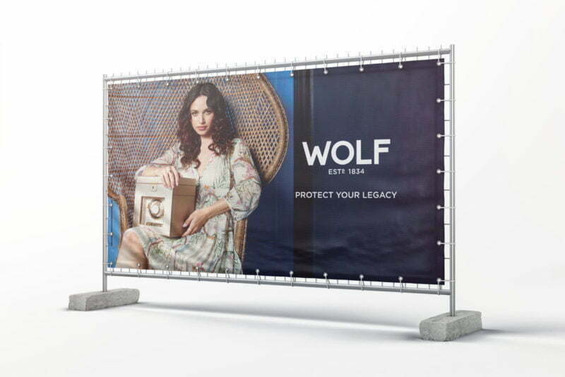 Display Mesh Banner with Promotional Display Message